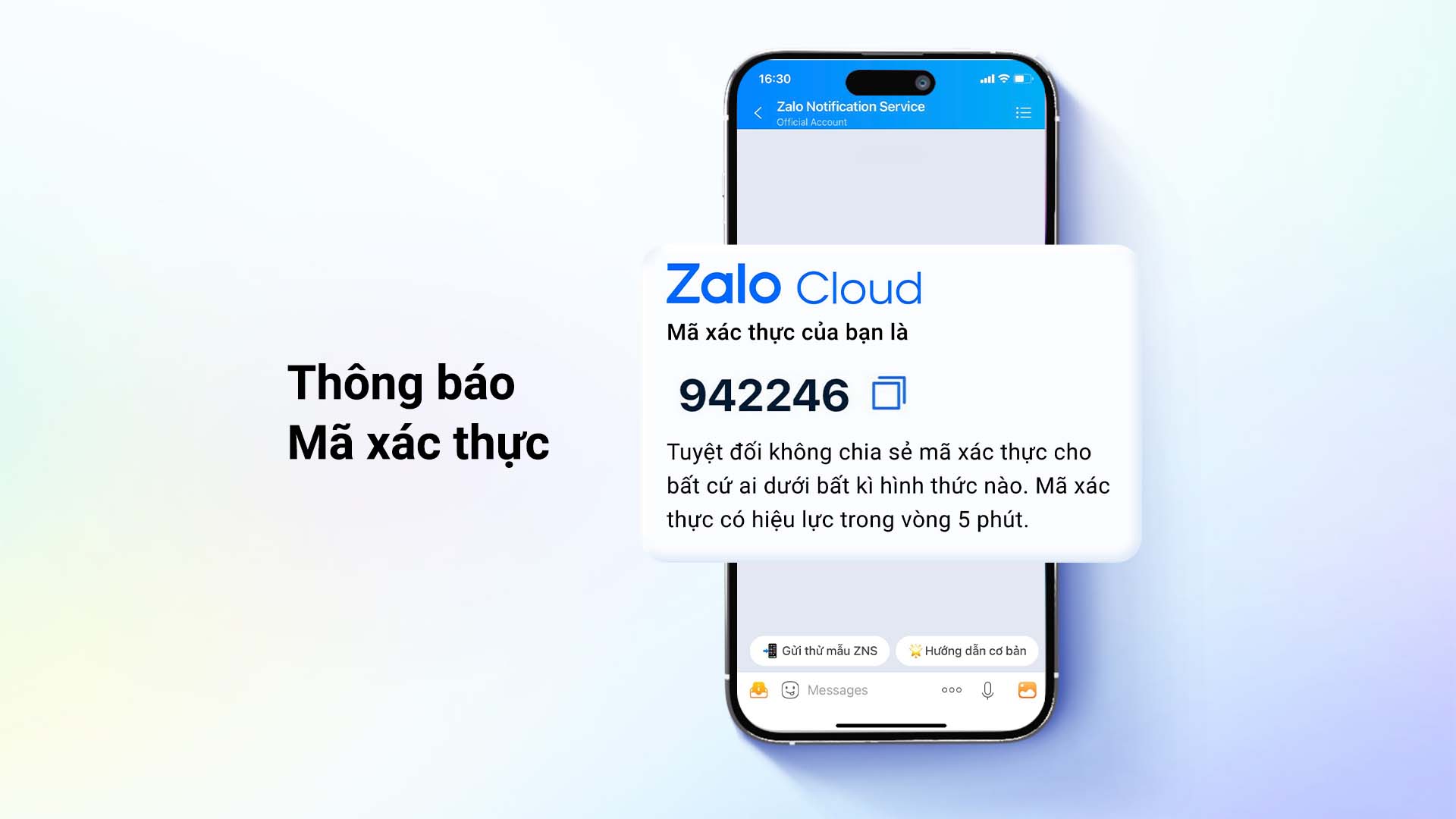 Mã xác thực cho quá trình đăng nhập và đặt hàng