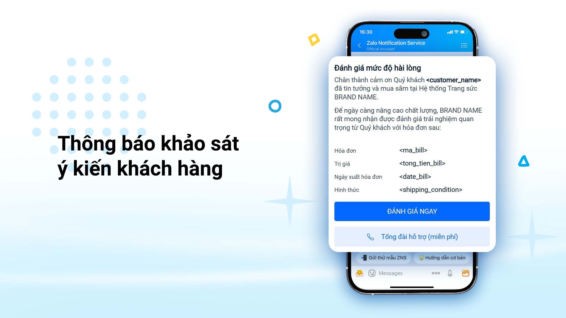 Thông báo khảo sát ý kiến Khách hàng