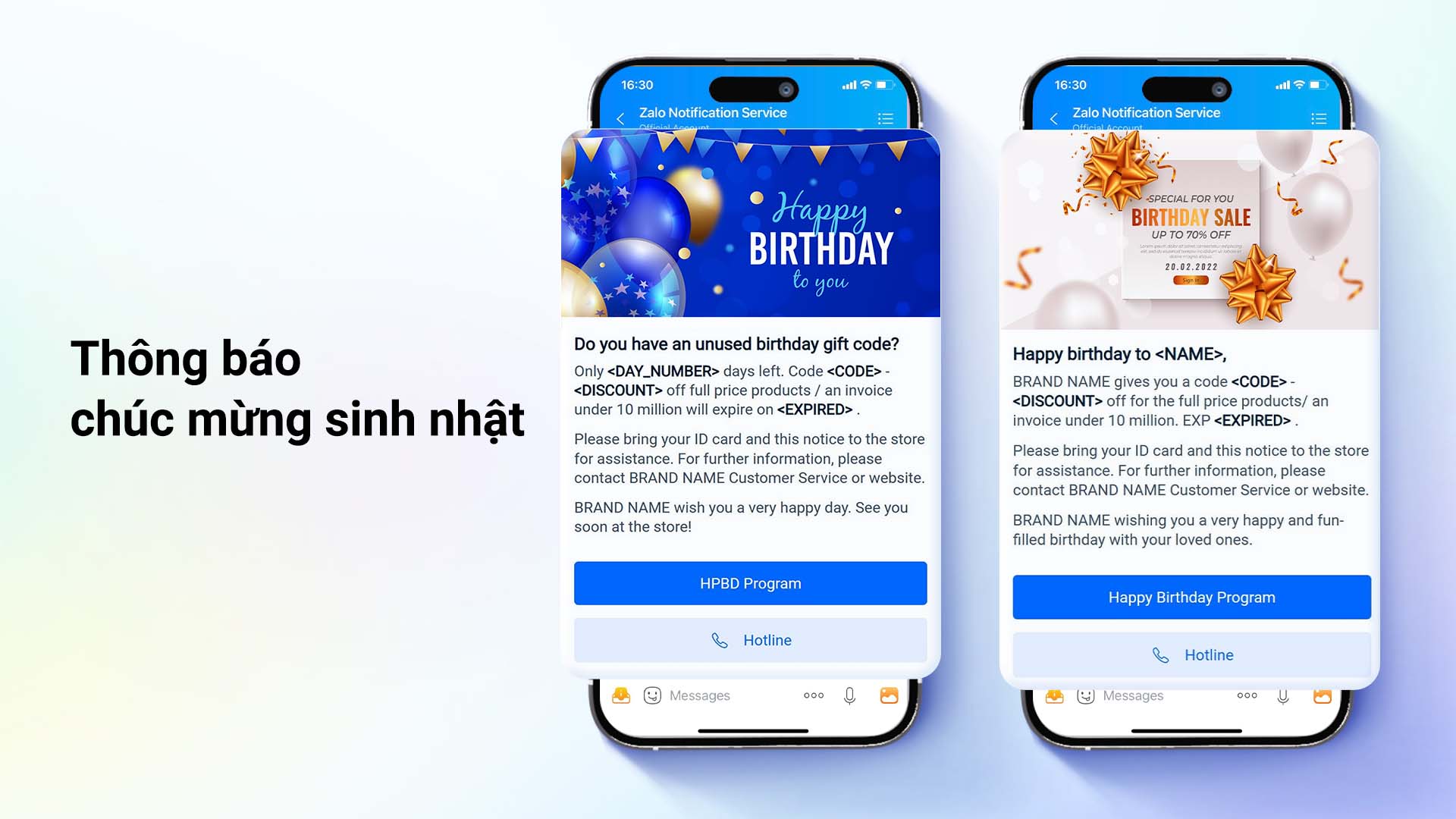 Thông báo chúc mừng sinh nhật