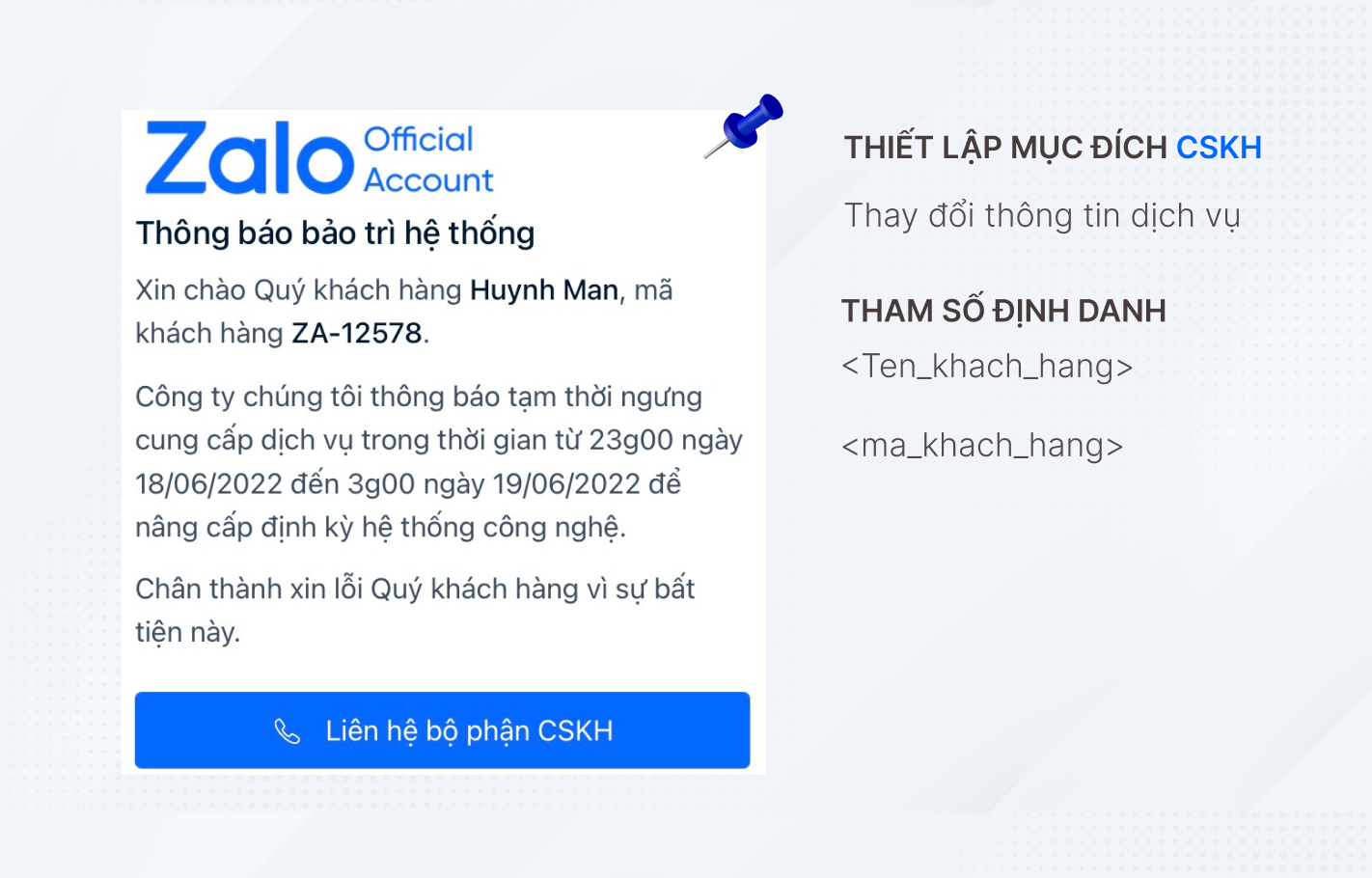 Cập nhật thay đổi về sản phẩm, dịch vụ