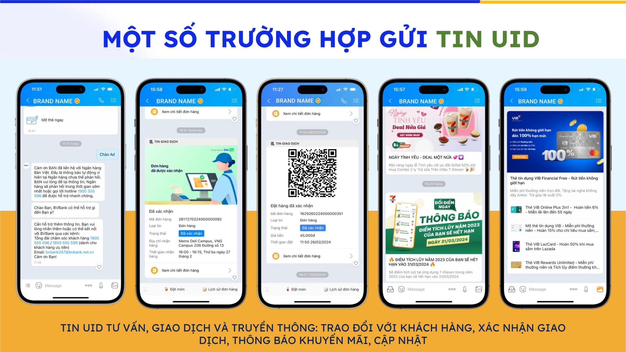 Một số trường hợp sử dụng Tin UID
